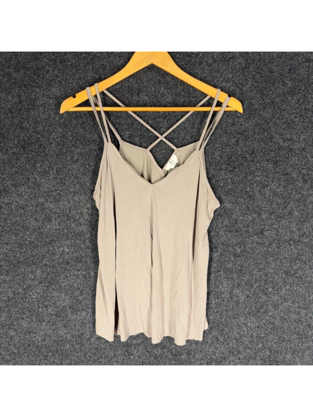 Allie Rose Top Women M Medium Gray V-Neck Sleeveless Spaghetti Strap Casual - Picture 3 of 9